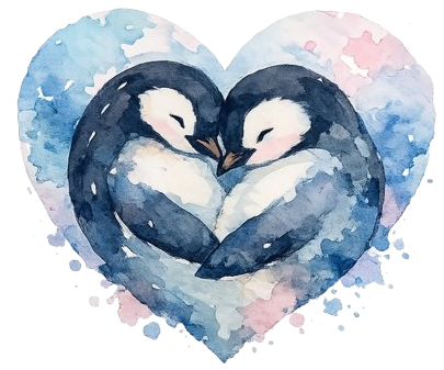 Pinguinos enamorados